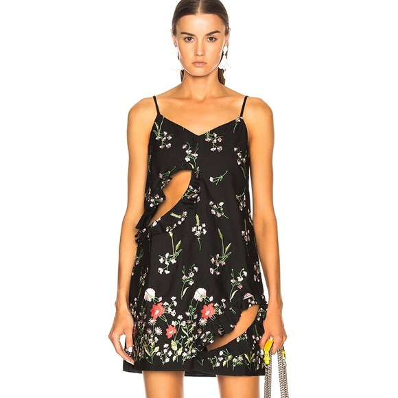 Marques Almeida Dresses & Skirts - [relisted] Marques Almeida Black Floral Embroidered Mini Slip Dress